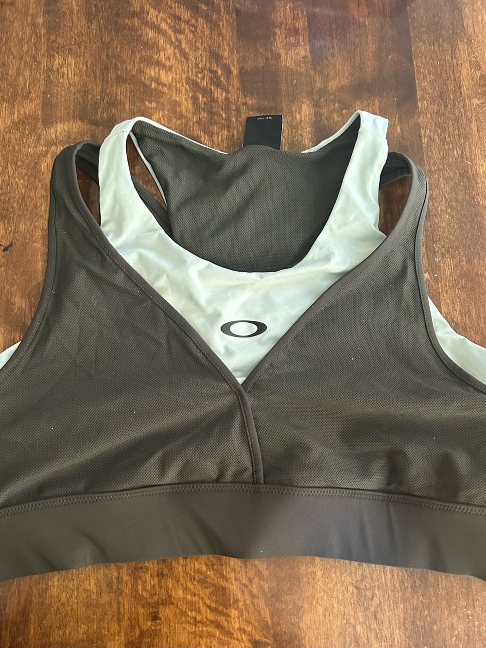 Oakley Brown & Cream Racerback Performance Sports Bra